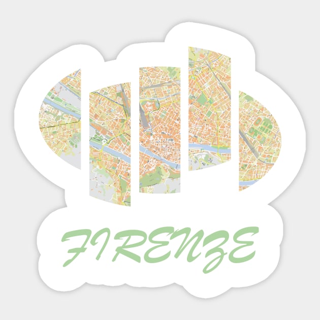 Florence, Italy map of the city Sticker by NickiPostsStuff